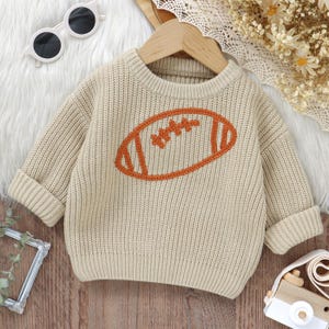 Go Birds Football Baby Sweater - Hand-Knitted Toddler Pullover - Sports-Themed Baby Gift for Boys and Girls