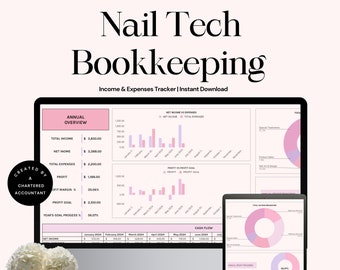 Nail Salon Bookkeeping Spreadsheet: Google Sheet Template (Digital Download)