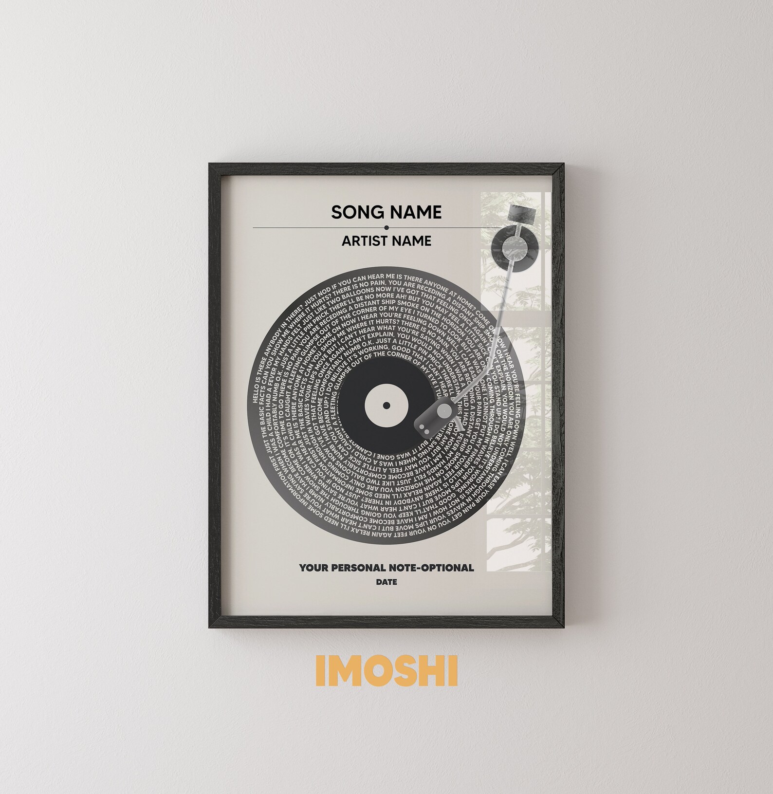 Custom Vinyl Record Print, Personalized Song Lyrics Poster, Birthday ...