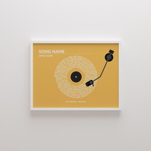 Customized Color Music Print, Personalized Vinyl Record Wall Art, Song Lyrics Posters, Favourite Music Gift for him/her, Custom size prints