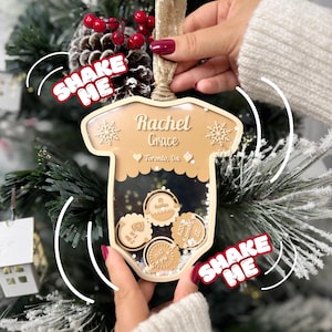Baby&#39;s First Christmas Ornament, Baby 1st Christmas Ornaments, Custom Baby Name Christmas Gift, 4D Shake Babies Ornament, New Baby Keepsake