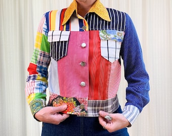 70s patchwork colorful jacket