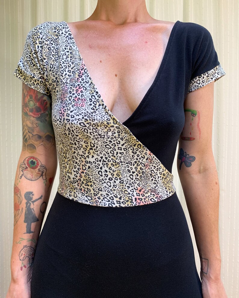 80s leopard leotard stirrup jumpsuit image 3