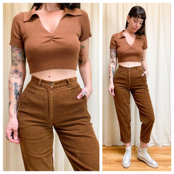 80s brown fitted cords - image 1