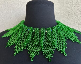 ロングヴィンテージグリーンネックレス - Etsy 日本