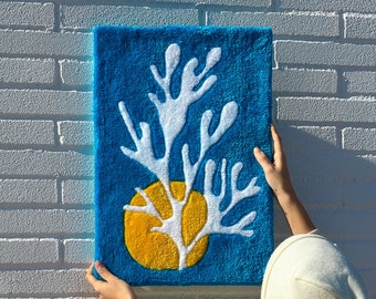 Tufted Coral Wall Art: Ocean-Inspired Textile Hanging