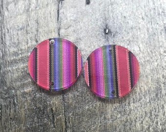 Medium blanket Stripe Acrylic Earring Pair - Jewelry Making Component & Blanks