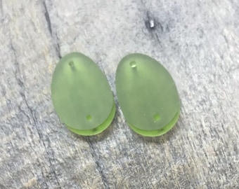 Frosted Olive Green Acrylic Earring Components - Earring Blanks - Jewelry Making Supplies