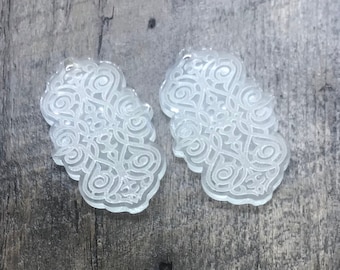 Engraved Acrylic Earring Pair - Jewelry Components - Jewelry Blanks