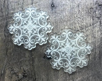 Engraved Clear Acrylic Earring Components - Jewelry Making Blanks - Lightweight