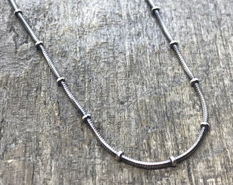 Sterling Silver 18" Snake Chain - Hand Applied Patina - CB&CO