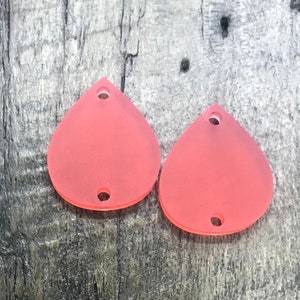 Large Coral Frosted Acrylic Earring Components - Jewelry making Blanks