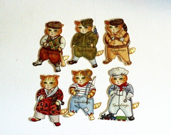 Kitty Cucumber gift tags - friend J.B. Buster - set of 12- 6 different designs - cats in costume - Brand New - NIP - Free shipping