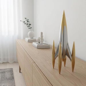 Retro Sci-Fi Rocket 3D Print Files: 1950s Model (STL & LYS)