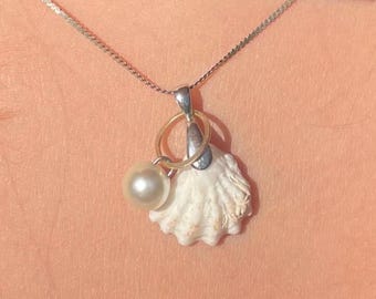Cape Cod Pearl Shell Necklace | Coastal Beach Necklace | Seashell Pendant Jewelry | Handmade Ocean Gift