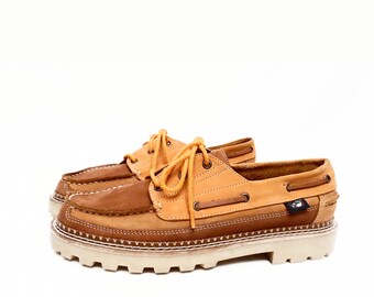 Keds Shoes Loafers Vintage 1980s Moccasins Brown Leatther Women/'s size 7 12