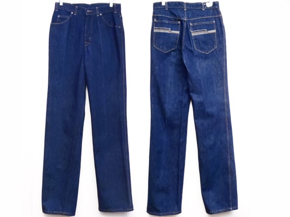 80's Levi's high waisted jeans / disco pocket emb… - image 3