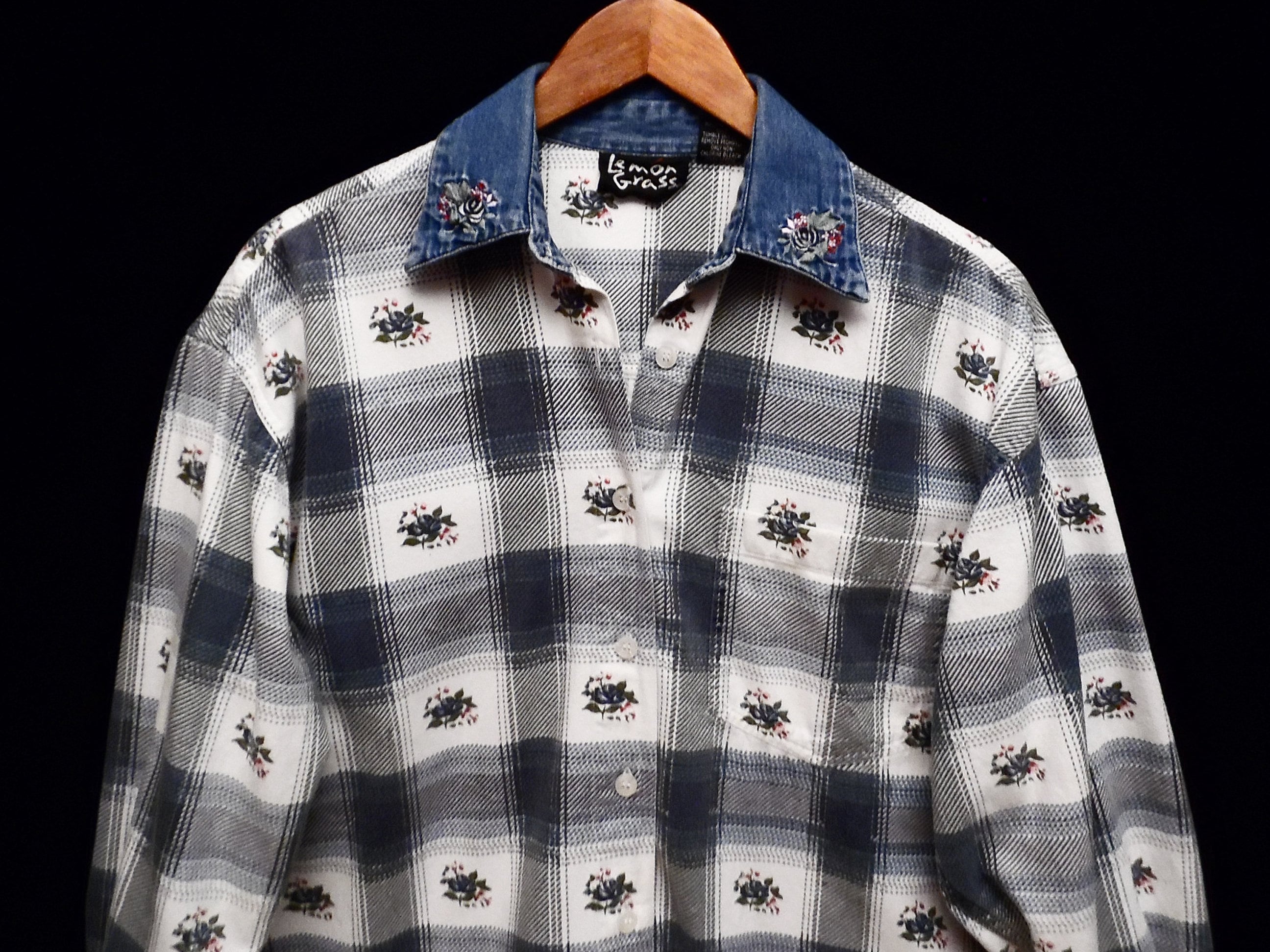 80's shadow boxer print flannel shirt
