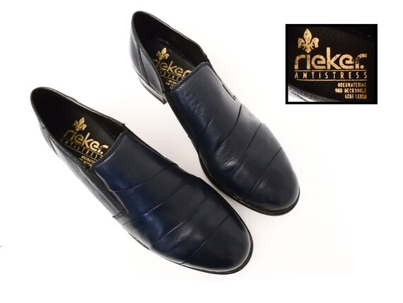 90's Rieker Anti-Stress loafer shoes / navy blue … - image 6