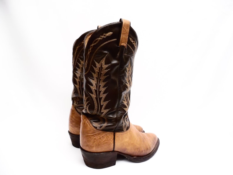 90/'s TONY LAMA cowboy boots two tone leather size 7 D men/'s women/'s 8