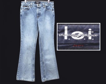 90's Y2K flare jeans / L.E.I. / vintage all cotton low-rise jeans / made in Mexico / size 9