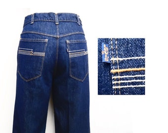 80's Levi's high waisted jeans / disco pocket embroidery / made in USA / vintage NOS never worn / deadstock / Actual size: 29" X 33"