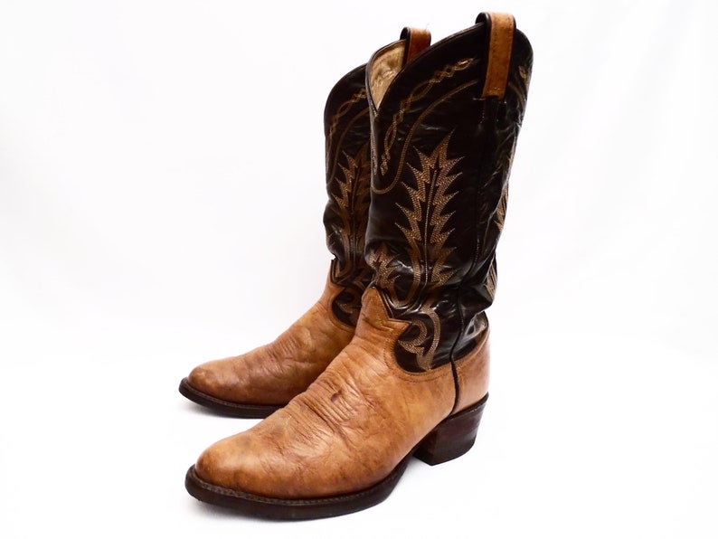 90/'s TONY LAMA cowboy boots two tone leather size 7 D men/'s women/'s 8