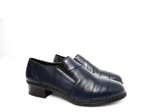 dusin vurdere tæt 90's Rieker Anti-stress Loafer Shoes / Navy Blue Leather / - Etsy