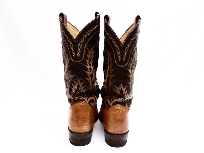 90/'s TONY LAMA cowboy boots two tone leather size 7 D men/'s women/'s 8