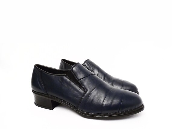 90's Rieker Anti-Stress loafer shoes / navy blue … - image 4