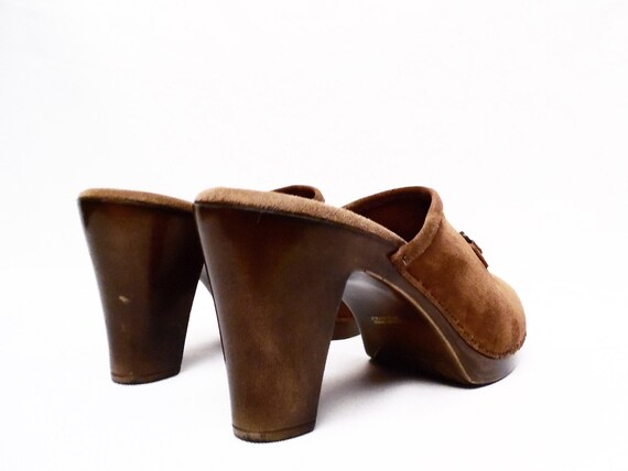 90's leather mules  / Y2K / vintage suede platfor… - image 6