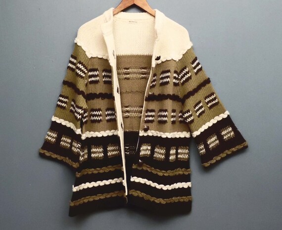 60's wool cardigan / vintage sweater jacket / tex… - image 8