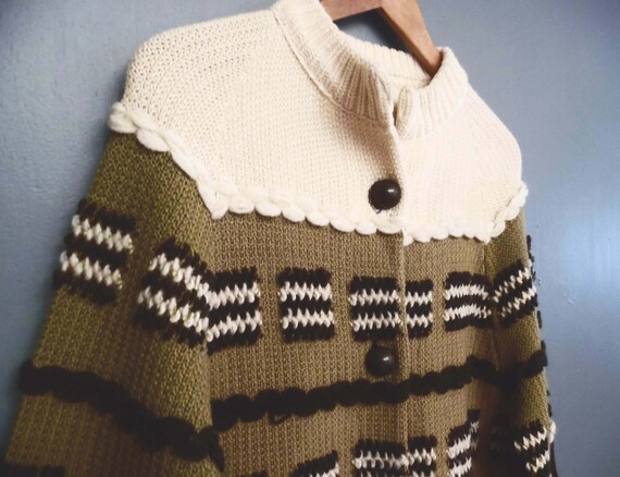 60's wool cardigan / vintage sweater jacket / tex… - image 3