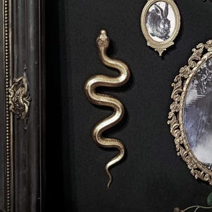 Gold Resin Snake Sculpture | Handcrafted Gothic Home Decor | Dark Academia Serpent | Maximalist Wall Hanging | Deadly Sins Homeware | GREED