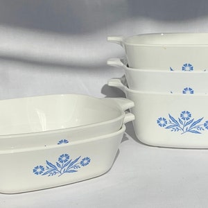 Vintage Small Corning Ware Blue Cornflower Casserole Dishes