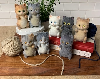 Vintage Flocked Kittens-your choice!