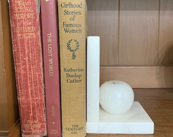 Hard to Find Vintage Alabaster Apple Bookend