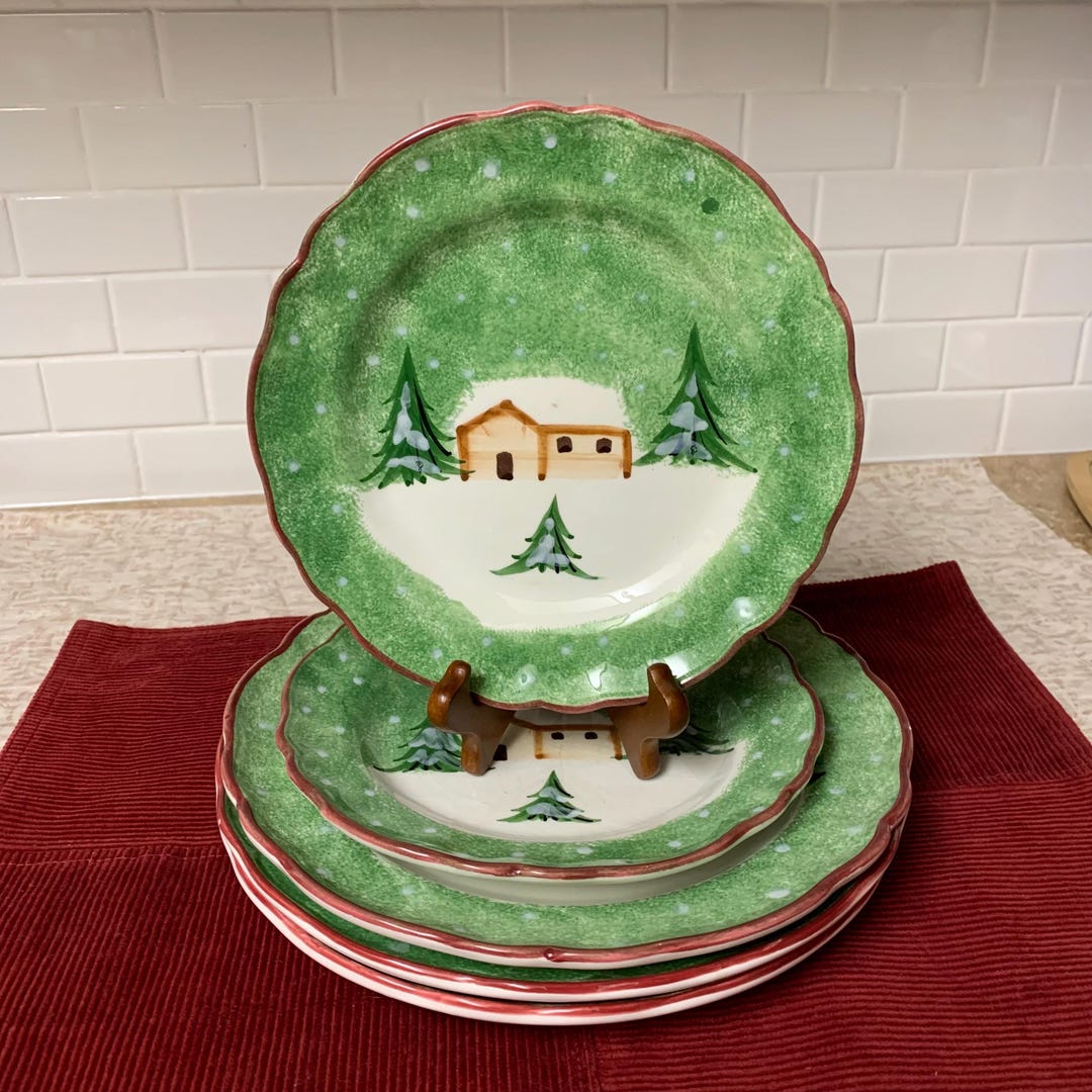 Log Cabin Dinner or Salad Plates by the Cellar Sets of 2 or Single - Etsy