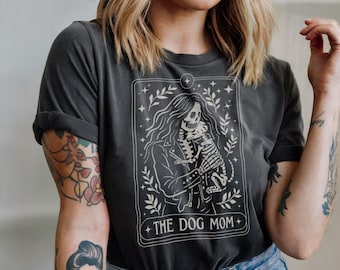 Skeleton Dog Mom Tarot Card T-Shirt Vintage Style