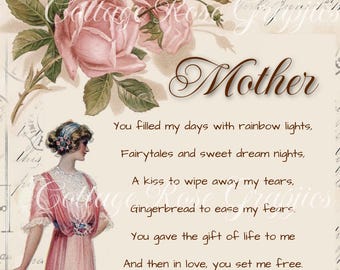 Vintage Mother's Day Poem: Large Digital Download