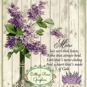Descarga digital del Día de la Madre con lilas y lavanda