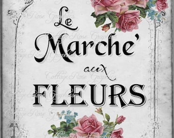 OIseaux Instant Download French Birds Birds Digital larger image Bon Marche ad Summer Roses FrA179 French Ad