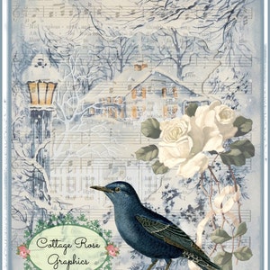 Blue Christmas My Winter Home roses blanches Blue bird Grand téléchargement numérique ECS acheter 3 obtenir un gratuit
