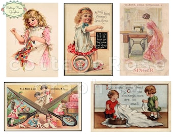 Vintage Sewing Ephemera: Collage Sheet (Digital Download)
