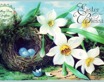 Vintage EASTER Blessings Large digital download