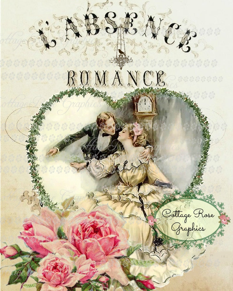 French Romance vintage Valentine Harrison Fisher Large digital Etsy