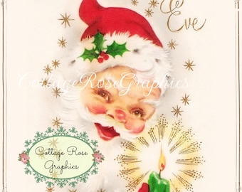 Vintage Santa Christmas Eve digital download