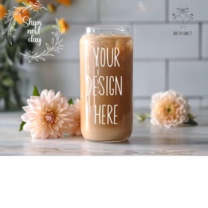 Vaso de café helado Libbey personalizado: lata con logotipo artesanal personalizado para amantes del café, regalo único, canasta de Pascua.