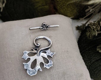 Sterling Silver Leaf Toggle Clasp