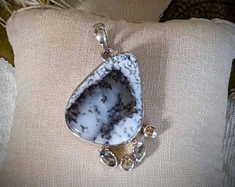 Artisan Sterling Silver Dendritic Opal Pendant P011